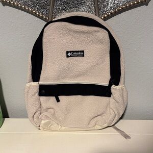 Columbia Black and Cream Fleece Backpack